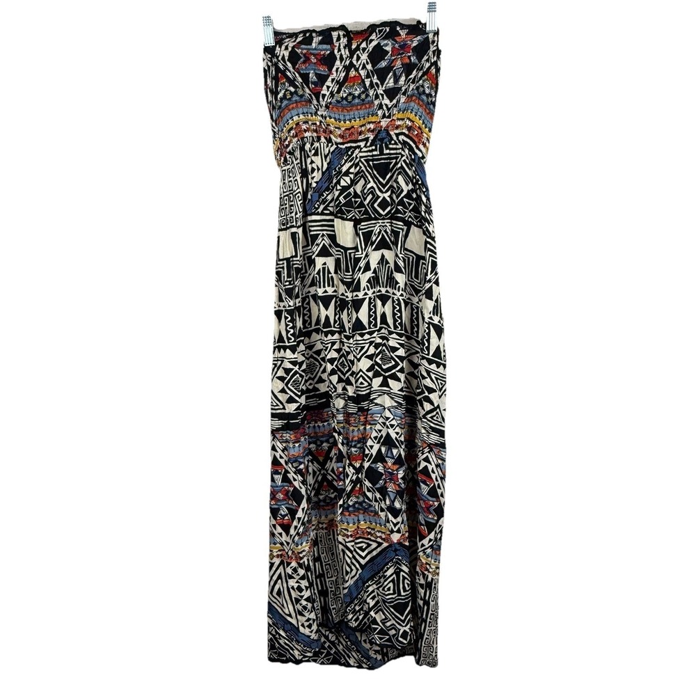 Angie Smocked Tube Top Maxi Dress Womens S Aztec Boho Gypsy Festival Fairy - Picture 3 of 14